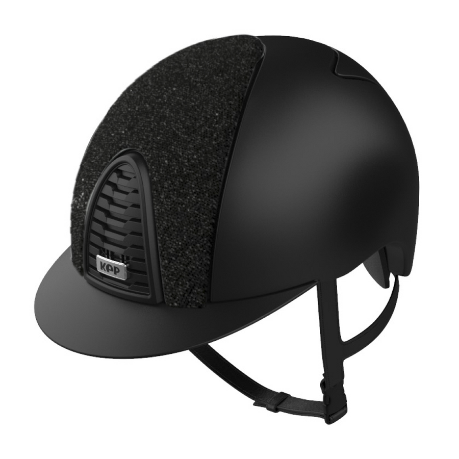 KEP Cromo 2.0 Textile Black Glitter Riding Hat with USA Liner