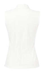 Equitheme Mesh Ladies Sleeveless Polo Shirt #colour_white-brown