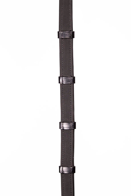 Henry James Calfskin Supergrip Reins With Stoppers #colour_black