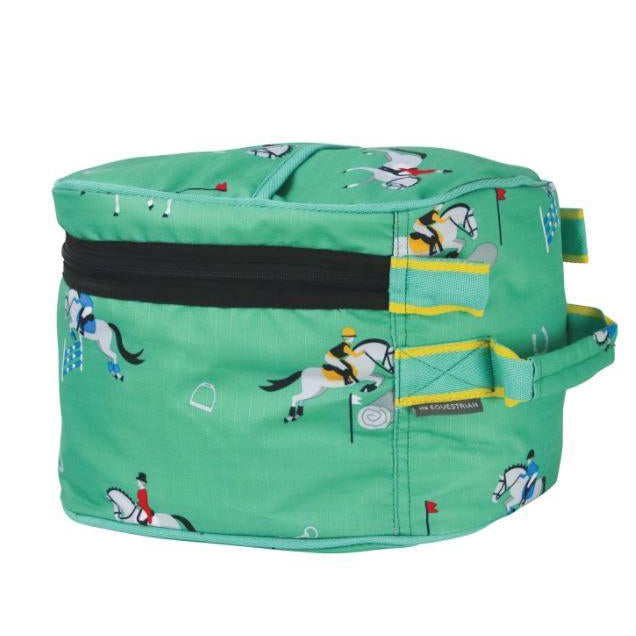 Hy Equestrian Competition Ready Hat Bag #colour_green-dark-green-yellow