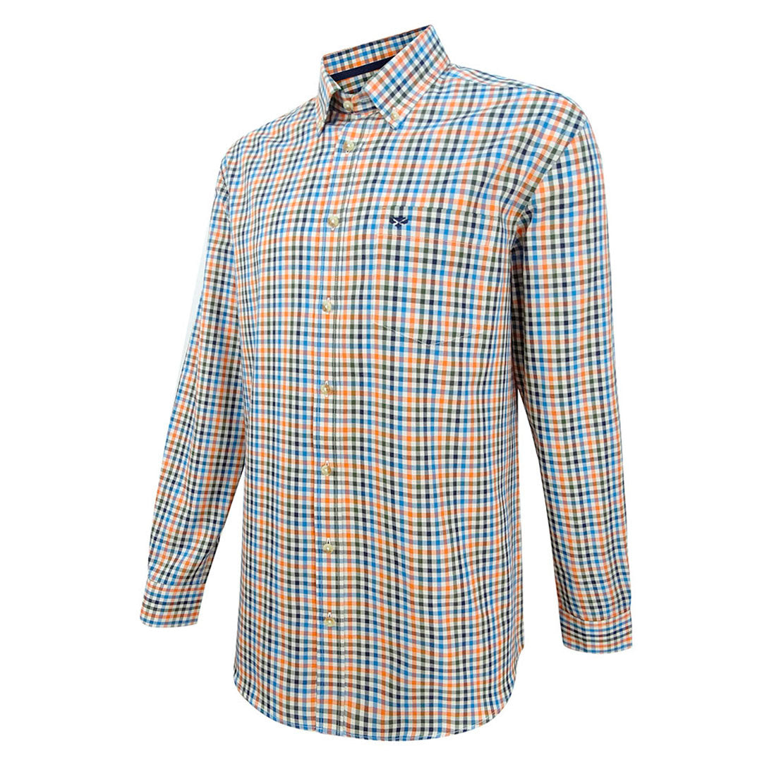 Hoggs of Fife Dundas Men's Oxford Checked Shirt #colour_rust-check