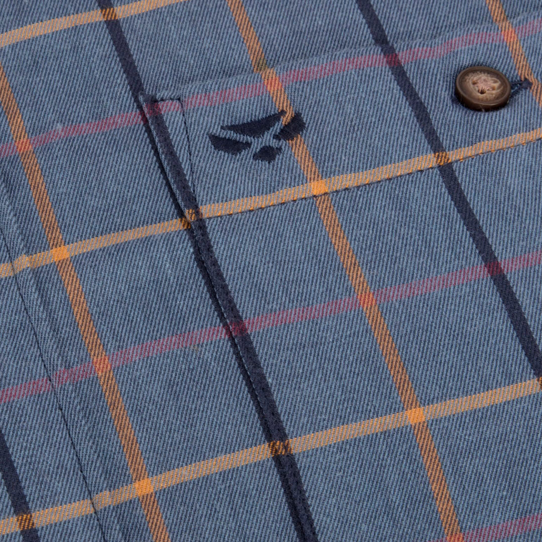 Hoggs of Fife Fleece Lined Men's Shirt #colour-blackthorn-sky-blue