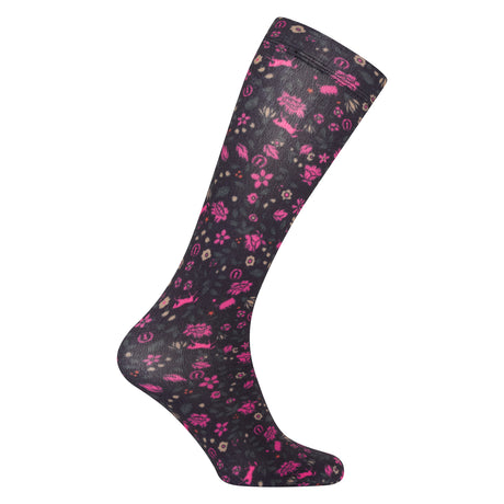 Imperial Riding Flowerbomb Boot Socks #colour_black-pink
