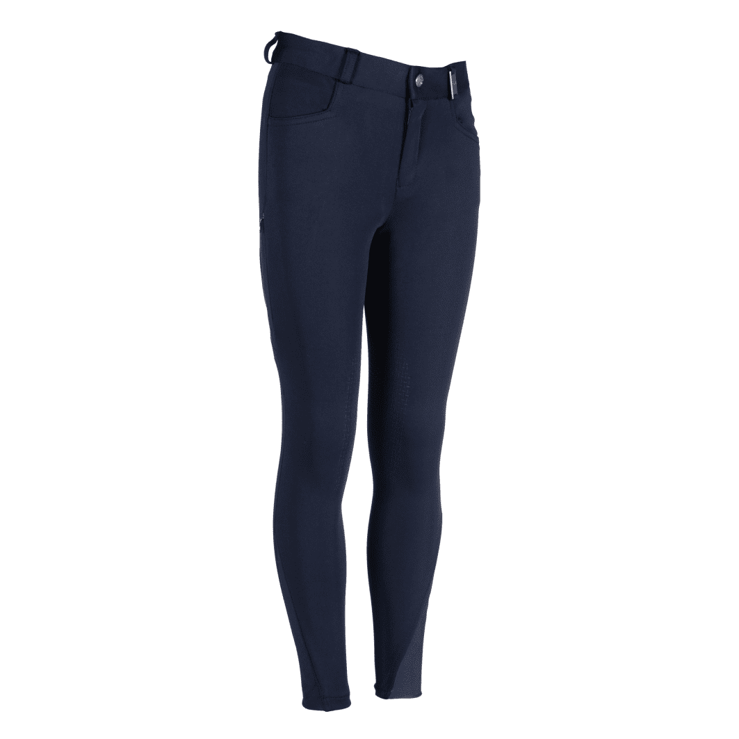 HKM Anni Silicone Knee Patch Riding Breeches #colour_deep-blue
